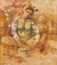 Lal Muhammad Pathan, 24 x 30 Inch, Oil on Canvas, Figurative Painting, AC-LM-011